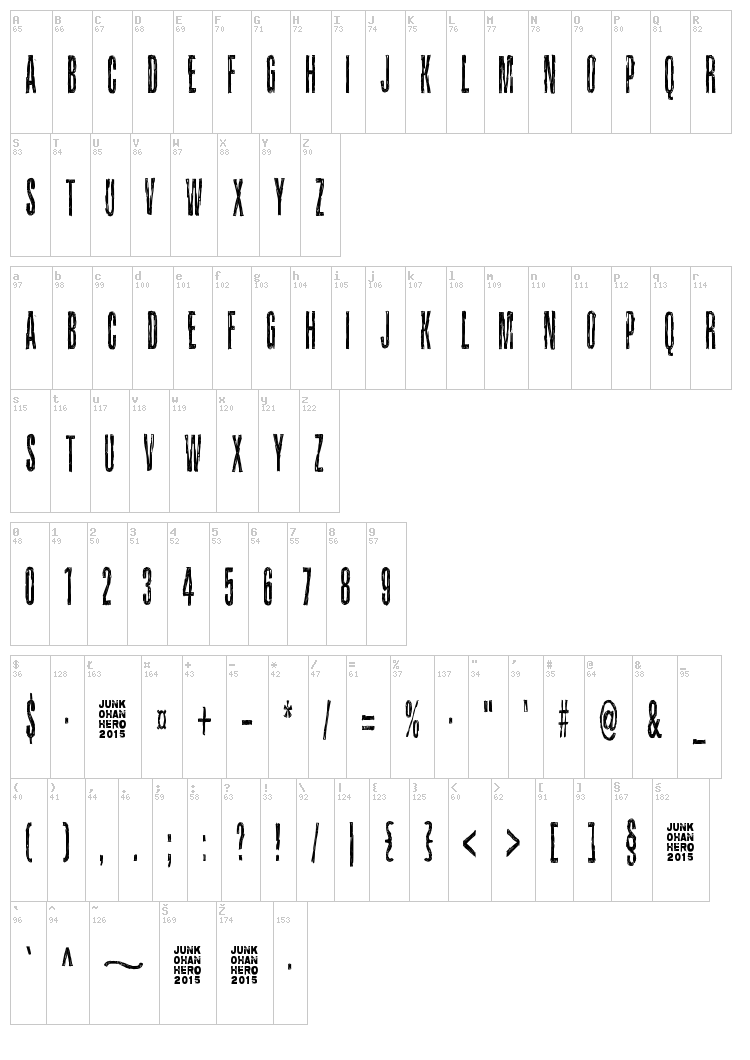 Sound of silence font map